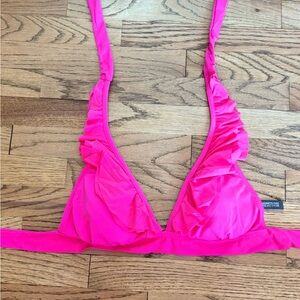 Kenneth Cole Bright Pink Ruffled Bikini, Size Medium
